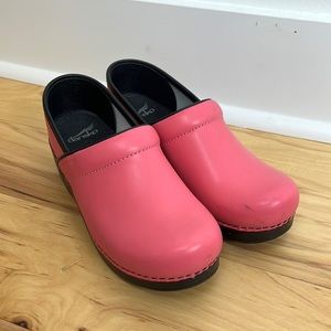 Pink Dansko Clogs - like new!